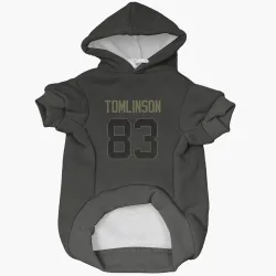 Los Angeles Chargers Eric Tomlinson Black Service Pet Hoodie for Dog & Cat