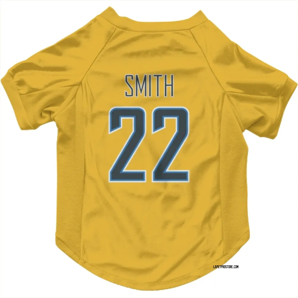 Los Angeles Chargers Genesis Smith Gold Pet Jersey for Dog & Cat