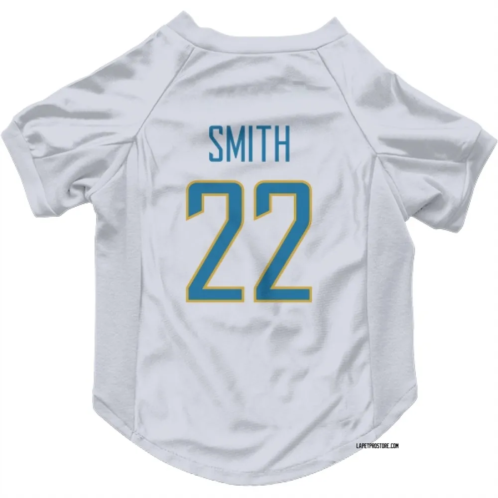 Los Angeles Chargers Genesis Smith White Pet Jersey for Dog & Cat