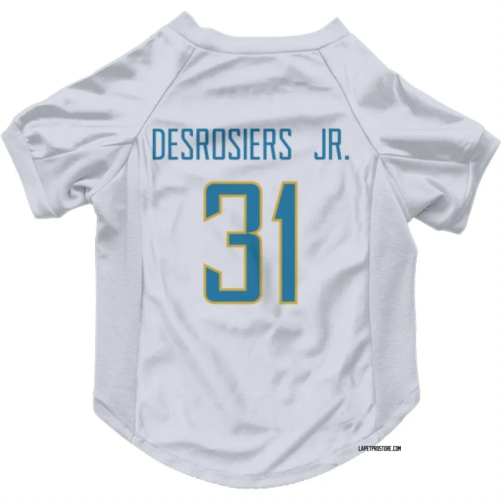 Los Angeles Chargers Greg Desrosiers Jr. White Pet Jersey for Dog & Cat