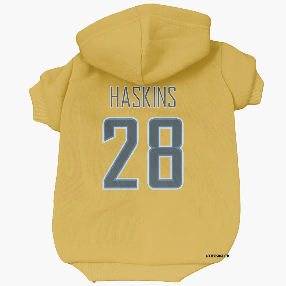Los Angeles Chargers Hassan Haskins Gold Pet Hoodie for Dog & Cat