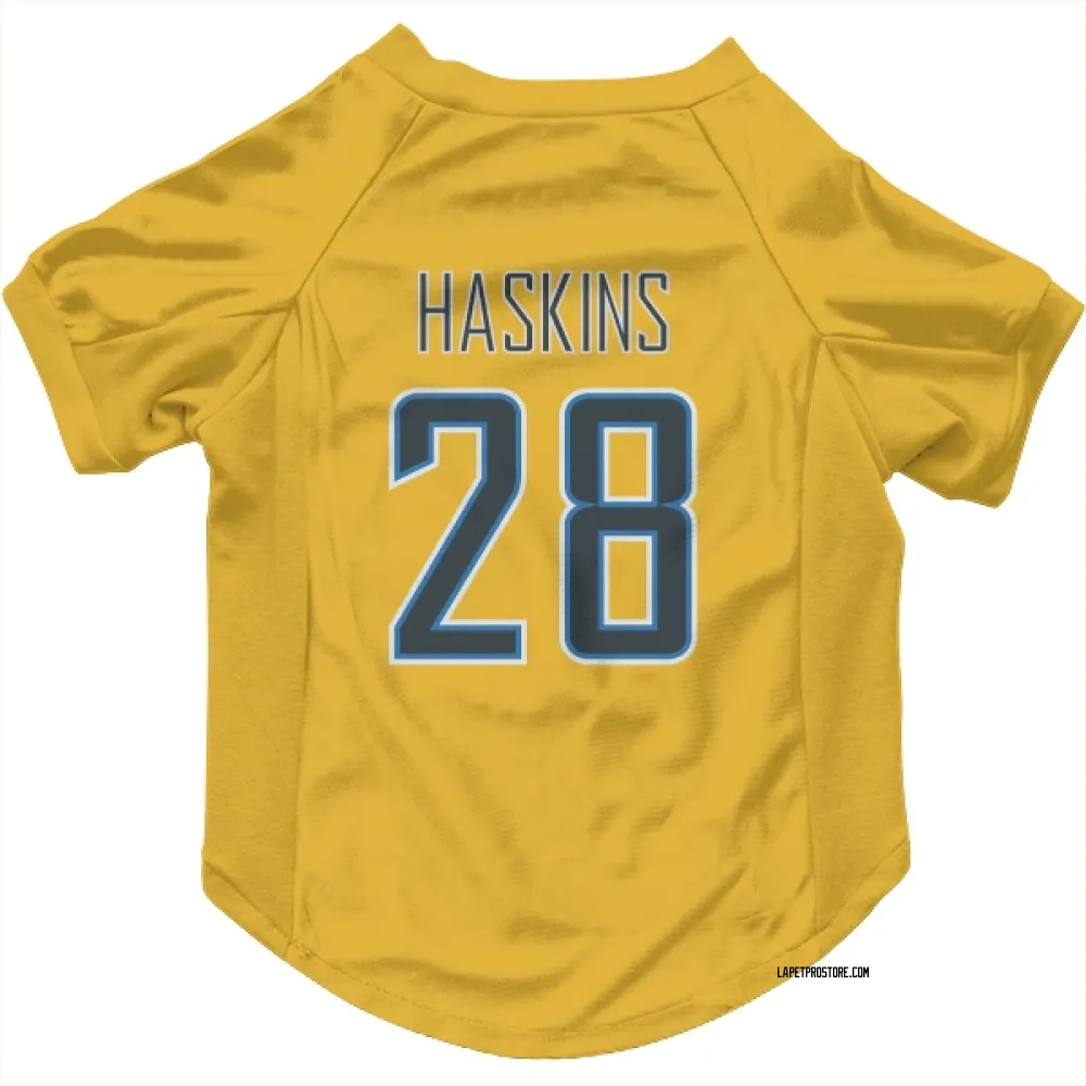 Los Angeles Chargers Hassan Haskins Gold Pet Jersey for Dog & Cat