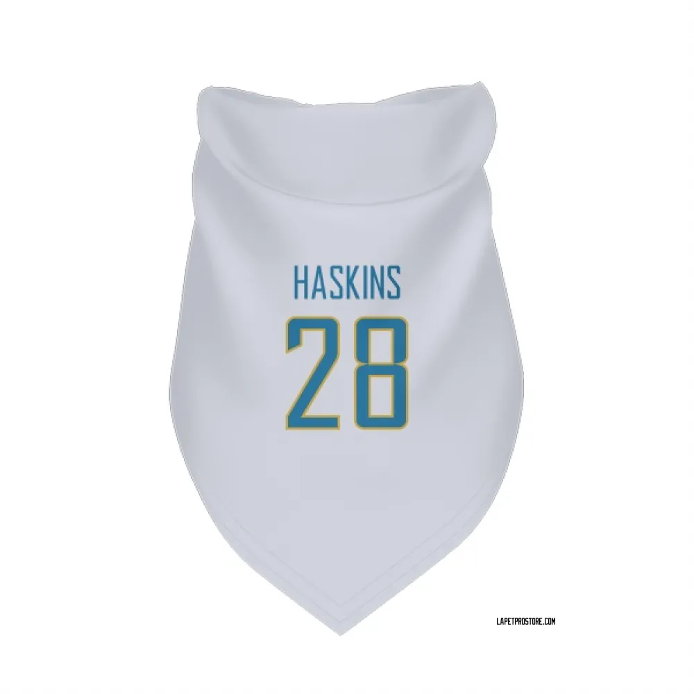 Los Angeles Chargers Hassan Haskins White Pet Bandana for Dog & Cat