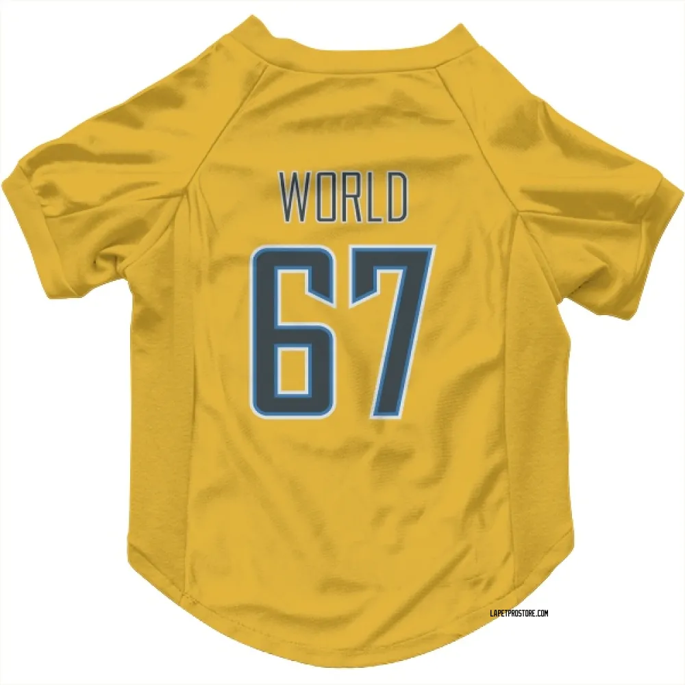 Los Angeles Chargers Isaiah World Gold Pet Jersey for Dog & Cat
