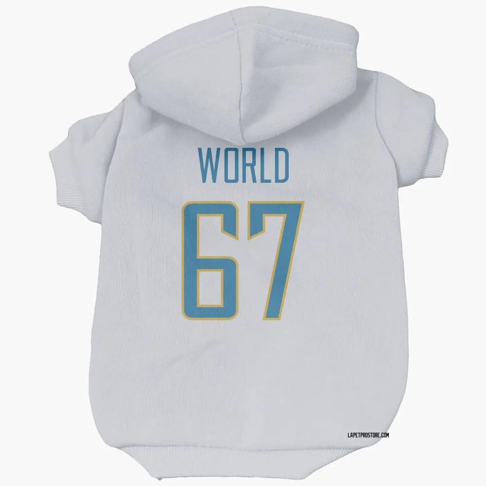 Los Angeles Chargers Isaiah World White Pet Hoodie for Dog & Cat