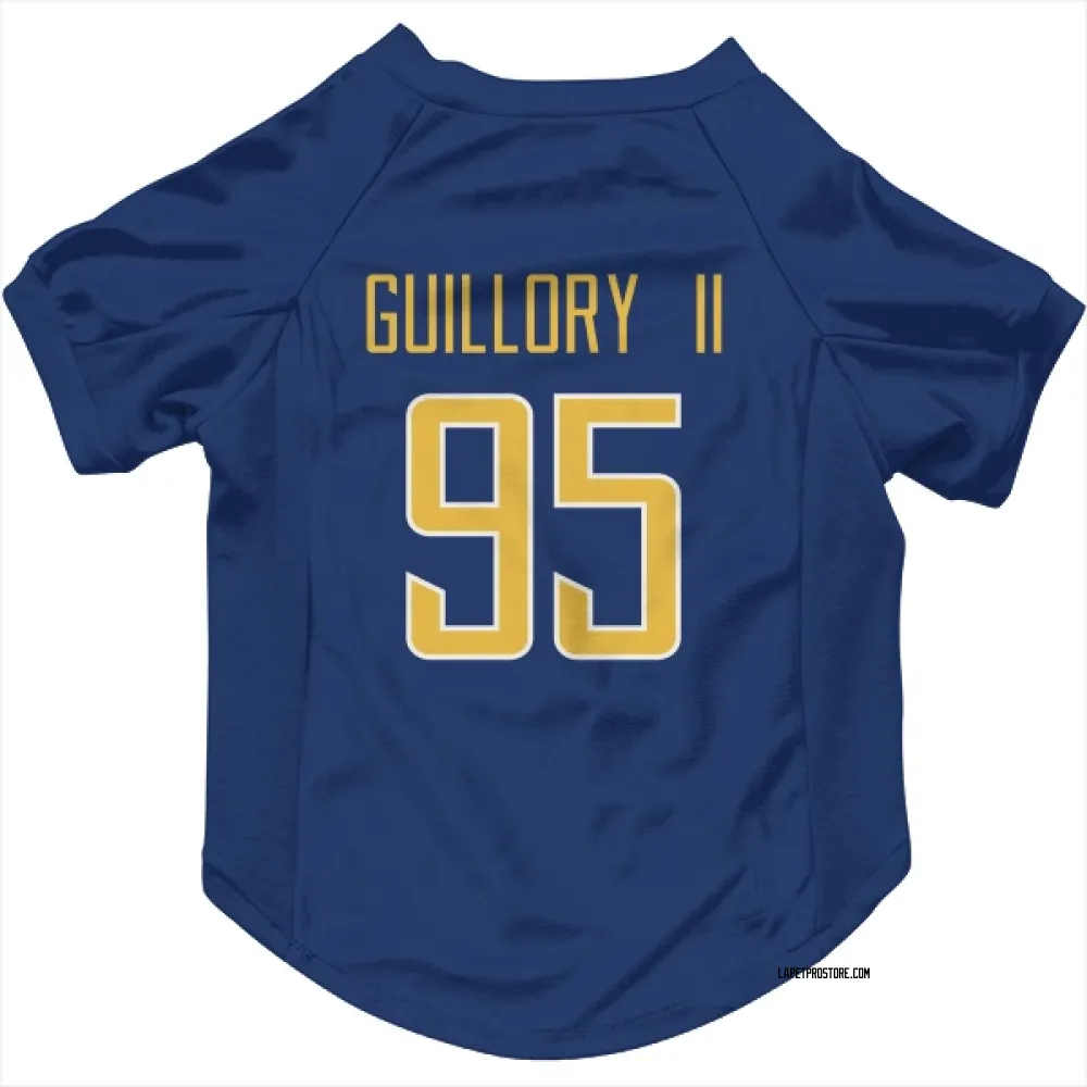 Los Angeles Chargers Jacobian Guillory II Royal Gold Pet Jersey for Dog & Cat