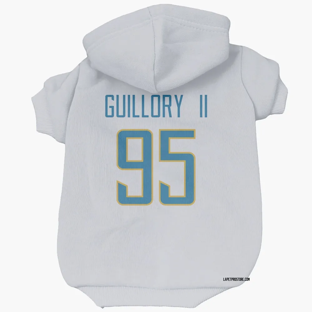Los Angeles Chargers Jacobian Guillory II White Pet Hoodie for Dog & Cat