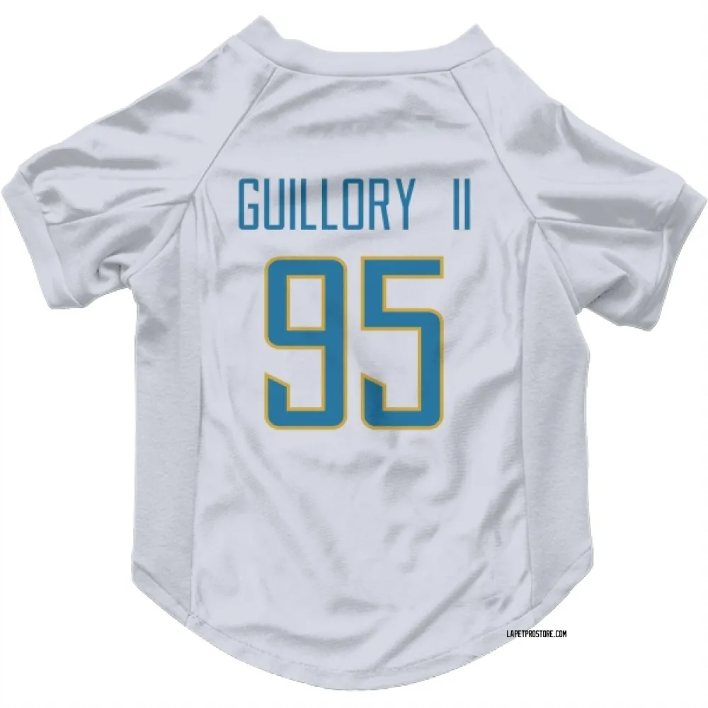 Los Angeles Chargers Jacobian Guillory II White Pet Jersey for Dog & Cat