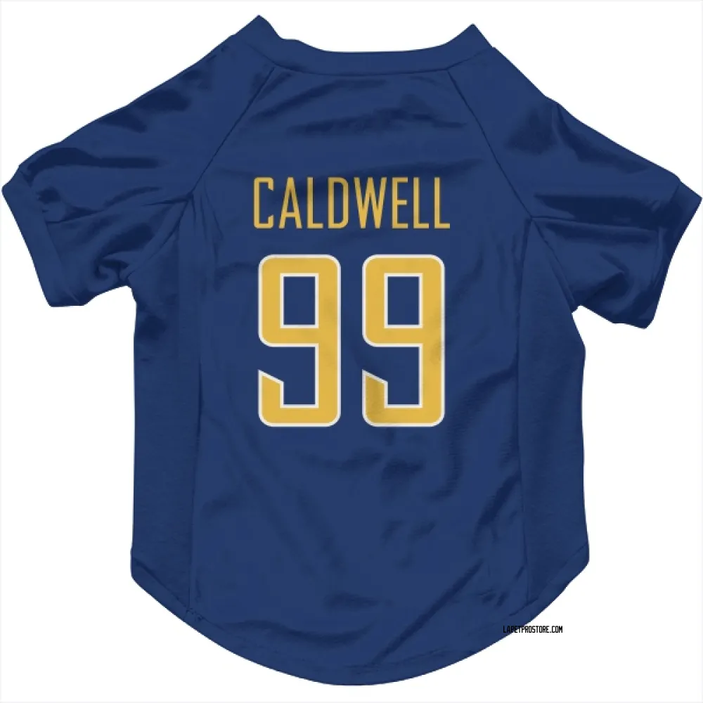 Los Angeles Chargers Jamaree Caldwell Royal Gold Pet Jersey for Dog & Cat