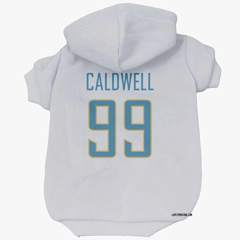 Los Angeles Chargers Jamaree Caldwell White Pet Hoodie for Dog & Cat