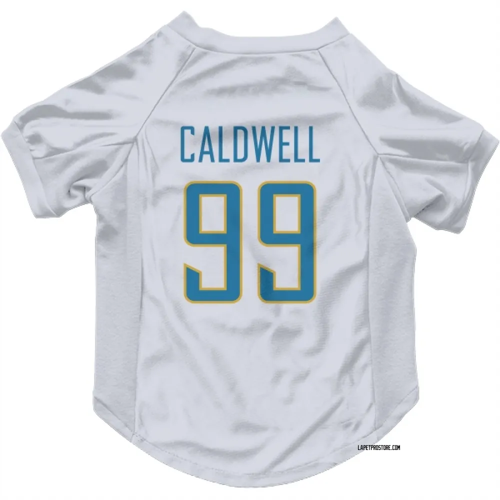 Los Angeles Chargers Jamaree Caldwell White Pet Jersey for Dog & Cat