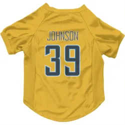 Los Angeles Chargers Jaylen Johnson Gold Pet Jersey for Dog & Cat