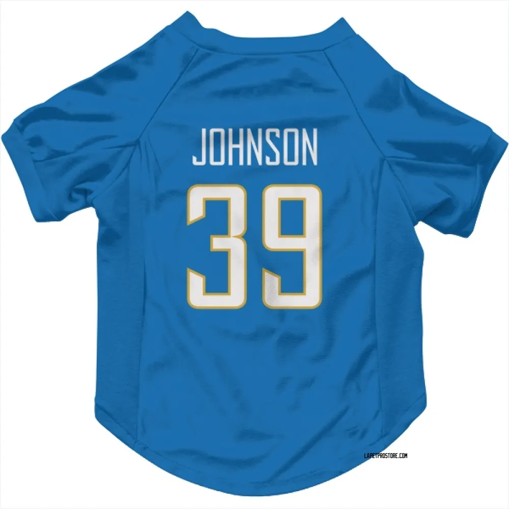 Los Angeles Chargers Jaylen Johnson Powder Blue Pet Jersey for Dog & Cat