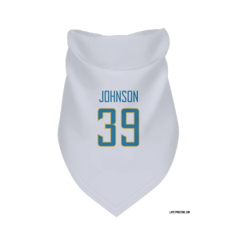 Los Angeles Chargers Jaylen Johnson White Pet Bandana for Dog & Cat