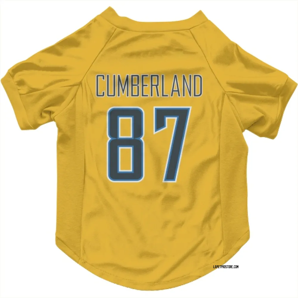 Los Angeles Chargers Jeff Cumberland Gold Pet Jersey for Dog & Cat