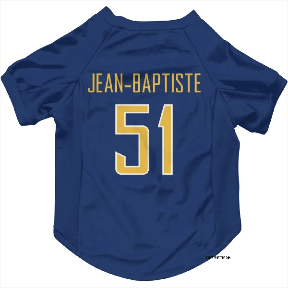 Los Angeles Chargers Jeremiah Jean-Baptiste Royal Gold Pet Jersey for Dog & Cat