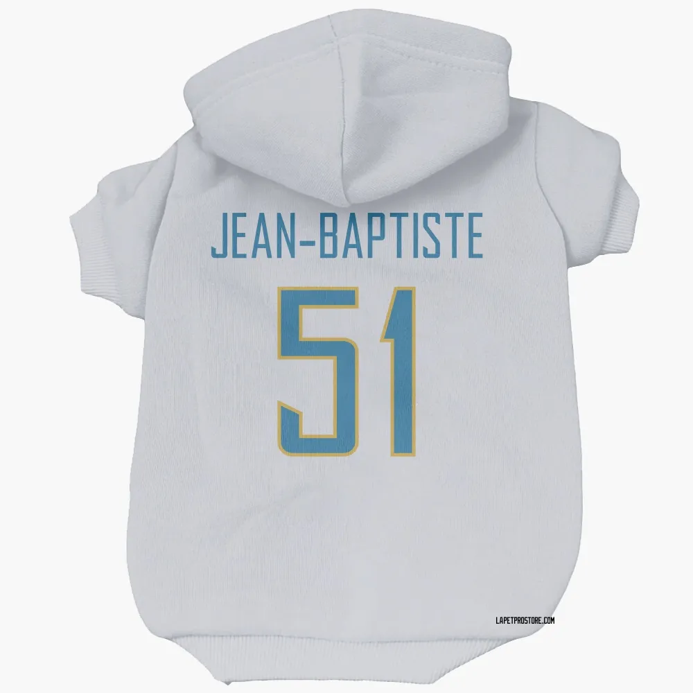 Los Angeles Chargers Jeremiah Jean-Baptiste White Pet Hoodie for Dog & Cat