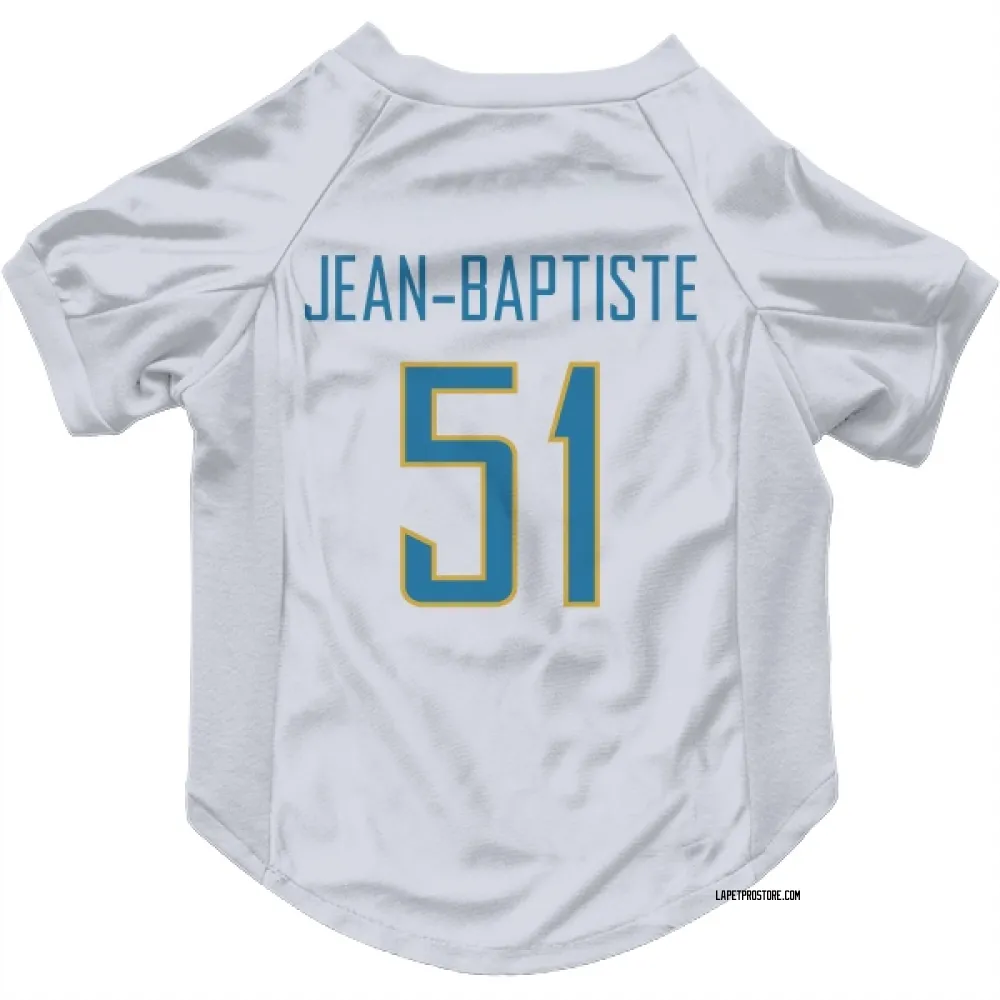 Los Angeles Chargers Jeremiah Jean-Baptiste White Pet Jersey for Dog & Cat