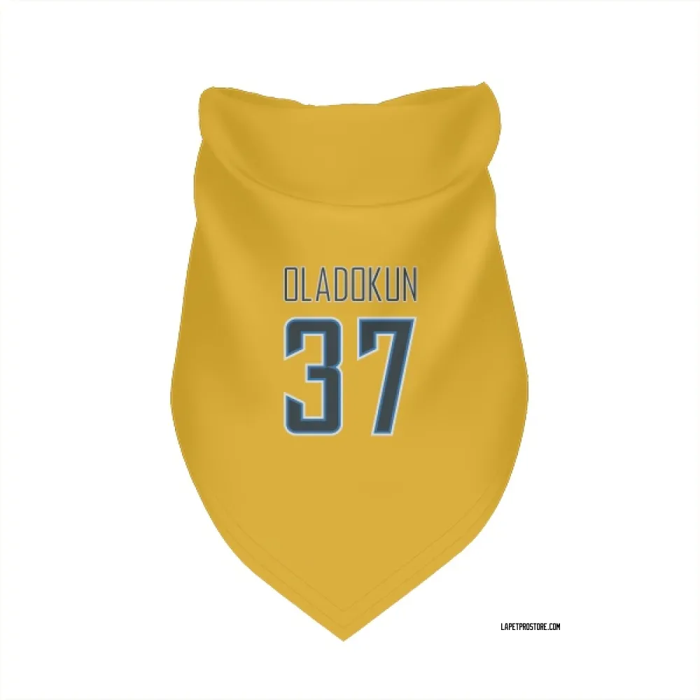 Los Angeles Chargers Jordan Oladokun Gold Pet Bandana for Dog & Cat