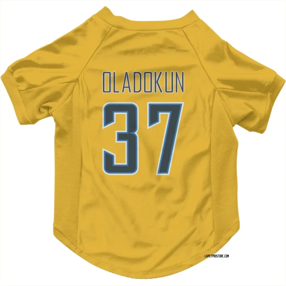 Los Angeles Chargers Jordan Oladokun Gold Pet Jersey for Dog & Cat