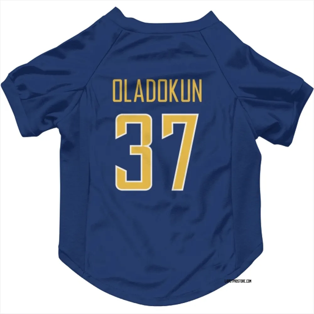 Los Angeles Chargers Jordan Oladokun Royal Gold Pet Jersey for Dog & Cat