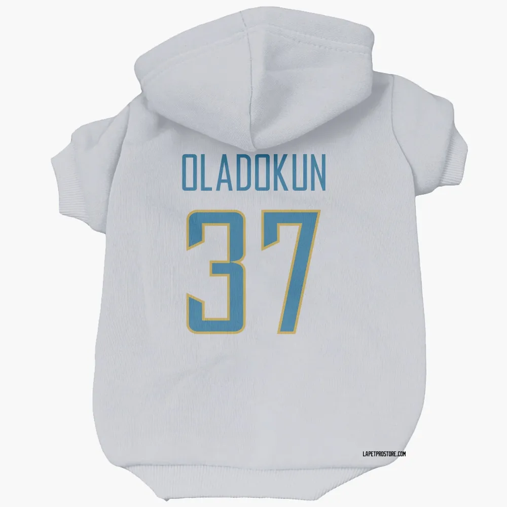 Los Angeles Chargers Jordan Oladokun White Pet Hoodie for Dog & Cat