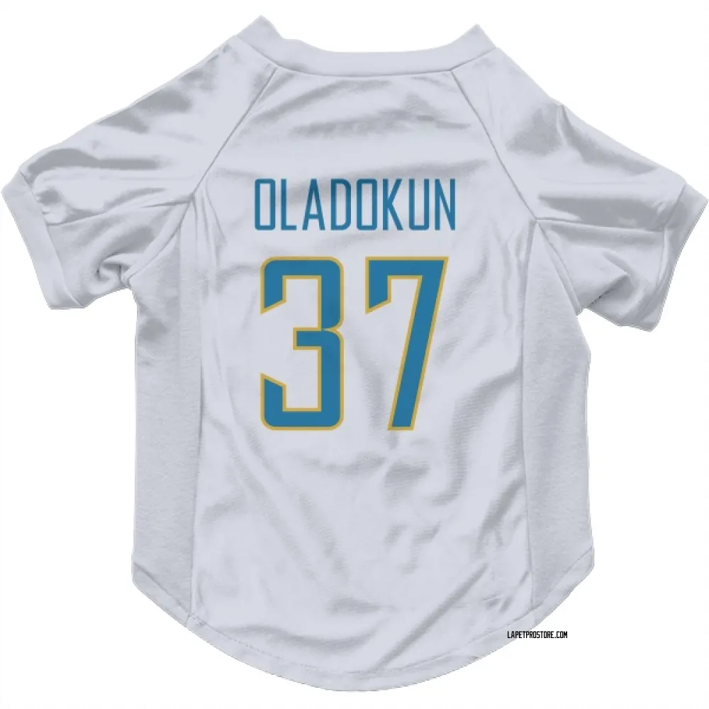 Los Angeles Chargers Jordan Oladokun White Pet Jersey for Dog & Cat