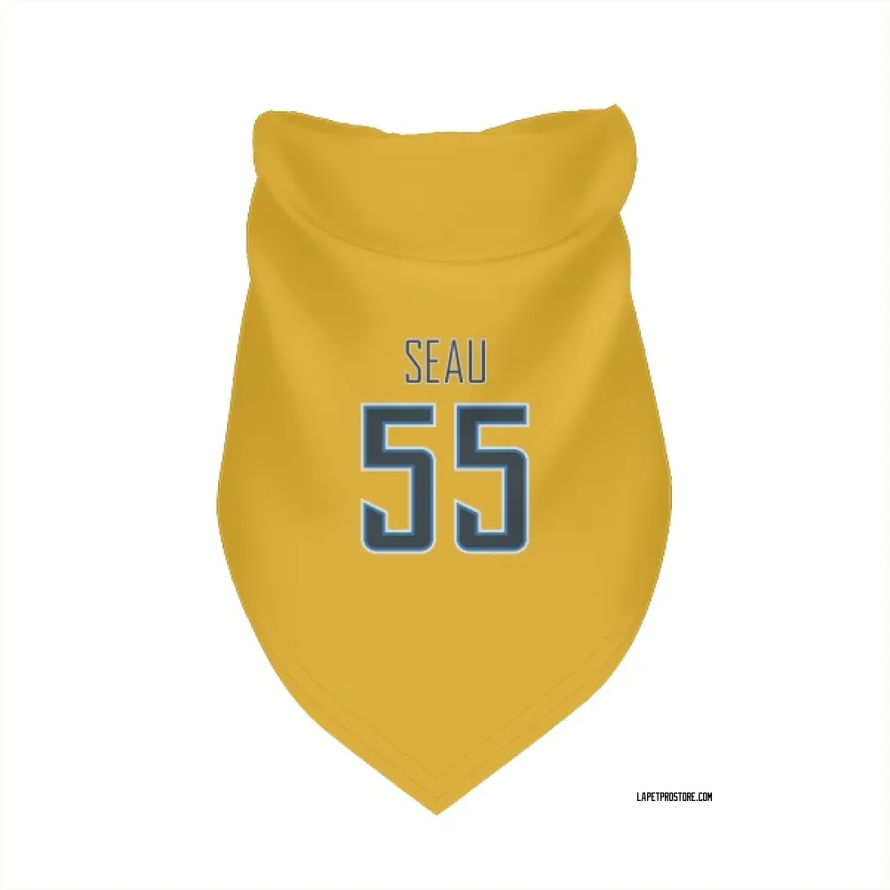 Los Angeles Chargers Junior Seau Gold Pet Bandana for Dog & Cat