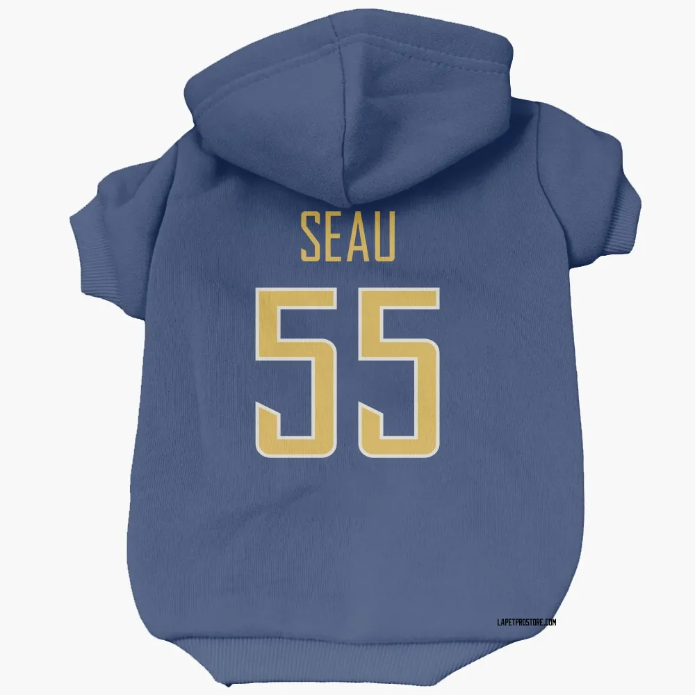 Los Angeles Chargers Junior Seau Royal Gold Pet Hoodie for Dog & Cat