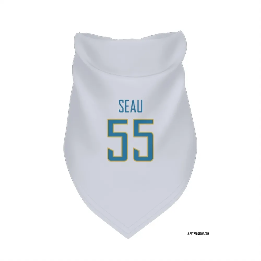 Los Angeles Chargers Junior Seau White Pet Bandana for Dog & Cat