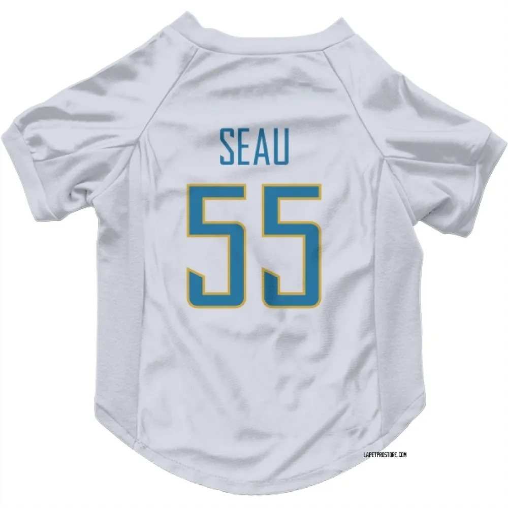 Los Angeles Chargers Junior Seau White Pet Jersey for Dog & Cat