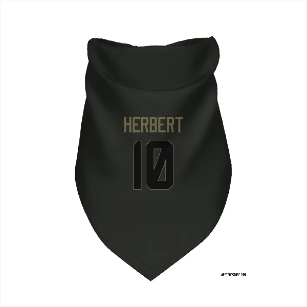 Los Angeles Chargers Justin Herbert Black Service Pet Bandana for Dog & Cat