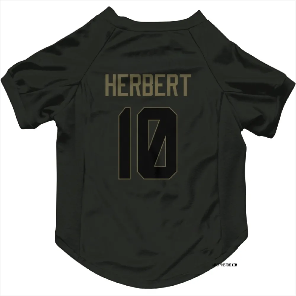 Los Angeles Chargers Justin Herbert Black Service Pet Jersey for Dog & Cat