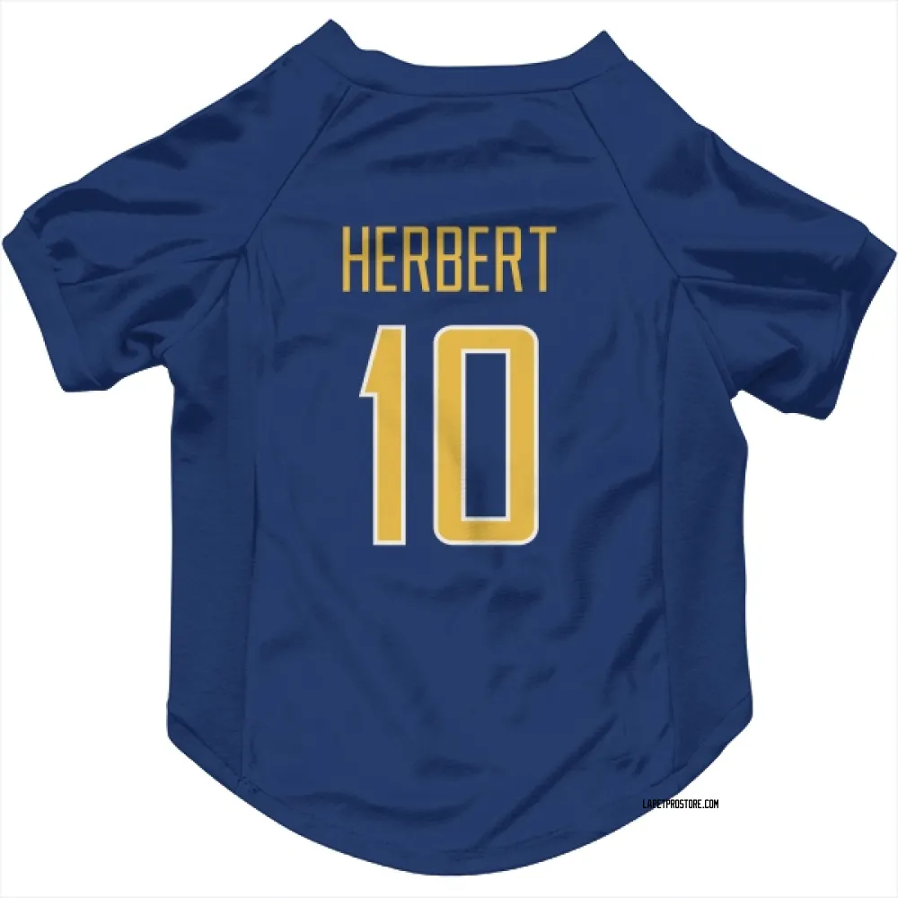 Los Angeles Chargers Justin Herbert Royal Gold Pet Jersey for Dog & Cat