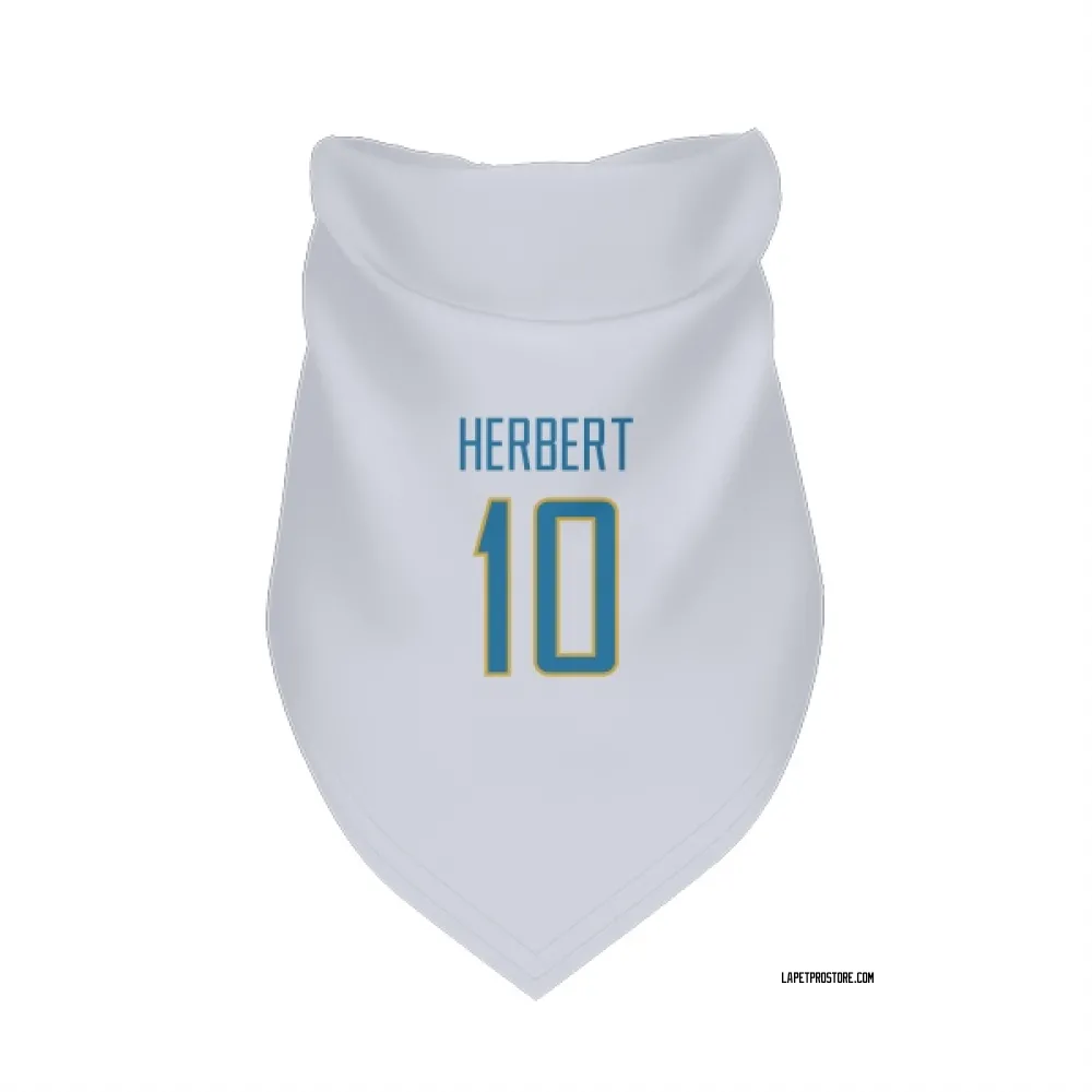 Los Angeles Chargers Justin Herbert White Pet Bandana for Dog & Cat