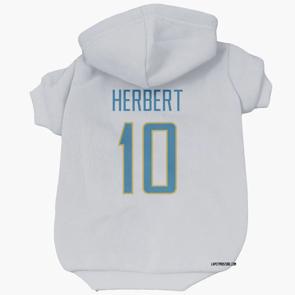 Los Angeles Chargers Justin Herbert White Pet Hoodie for Dog & Cat