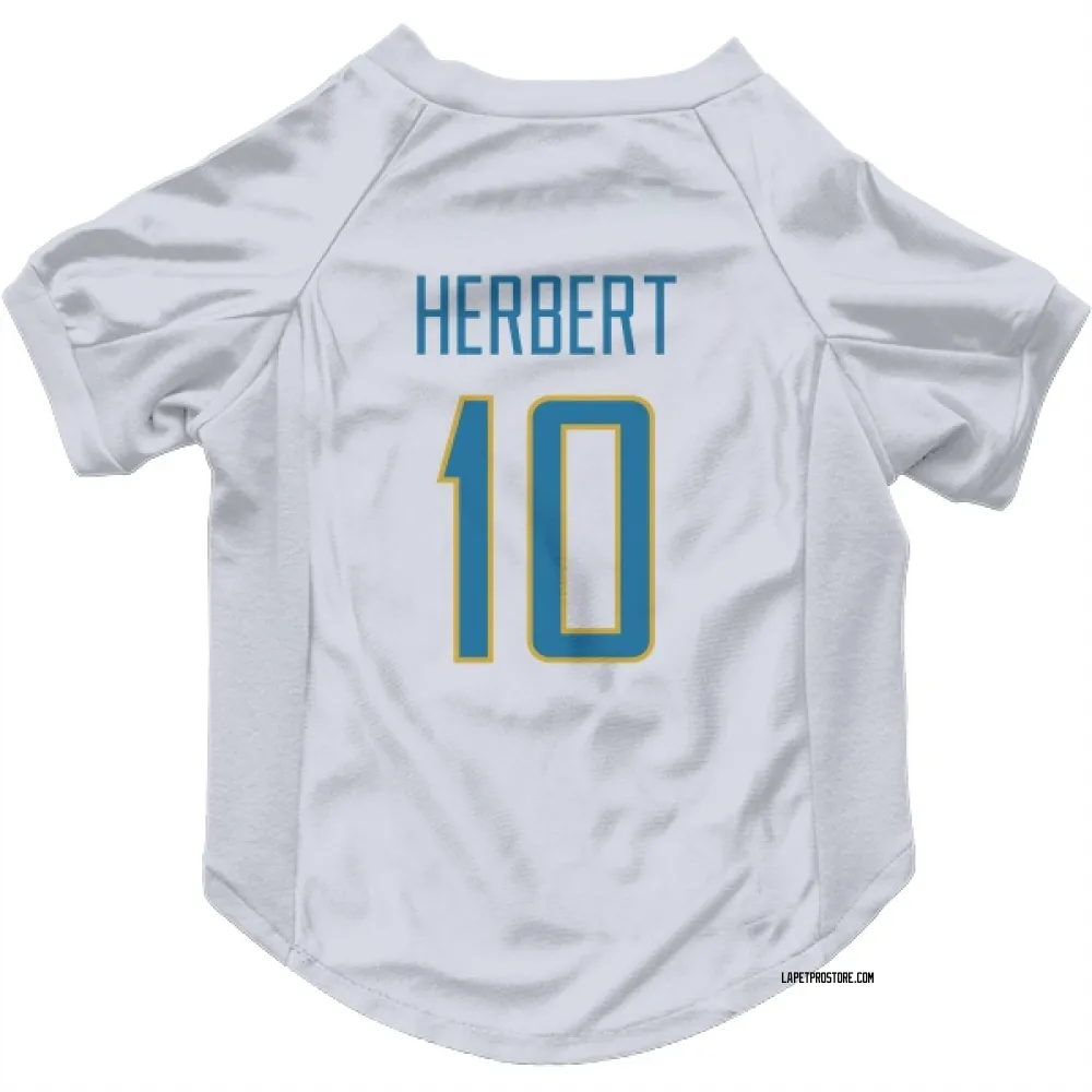 Los Angeles Chargers Justin Herbert White Pet Jersey for Dog & Cat