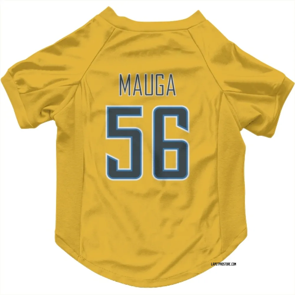 Los Angeles Chargers Kana'i Mauga Gold Pet Jersey for Dog & Cat