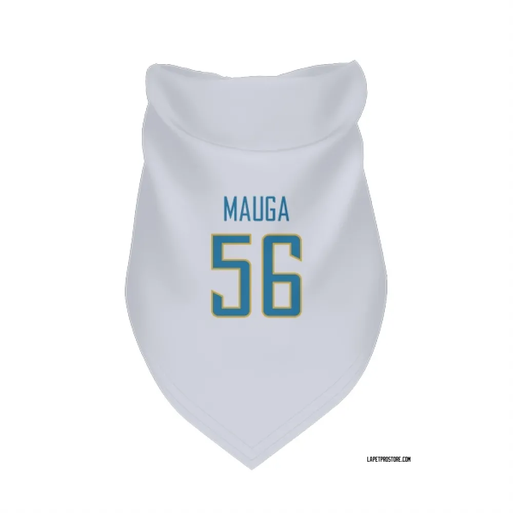 Los Angeles Chargers Kana'i Mauga White Pet Bandana for Dog & Cat