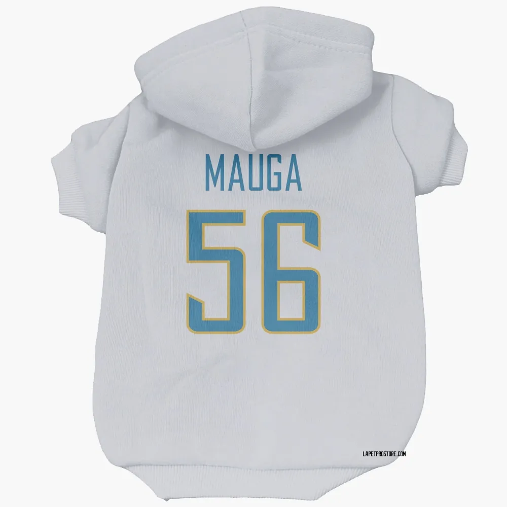Los Angeles Chargers Kana'i Mauga White Pet Hoodie for Dog & Cat