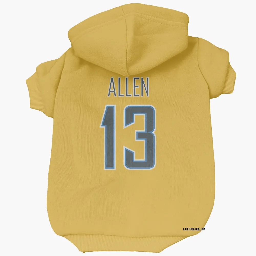 Los Angeles Chargers Keenan Allen Gold Pet Hoodie for Dog & Cat