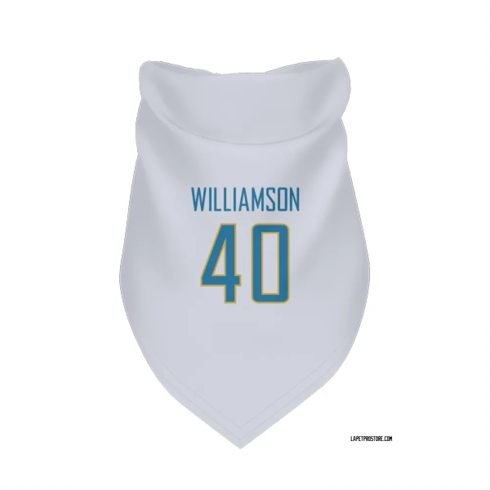 Los Angeles Chargers Kendall Williamson White Pet Bandana for Dog & Cat