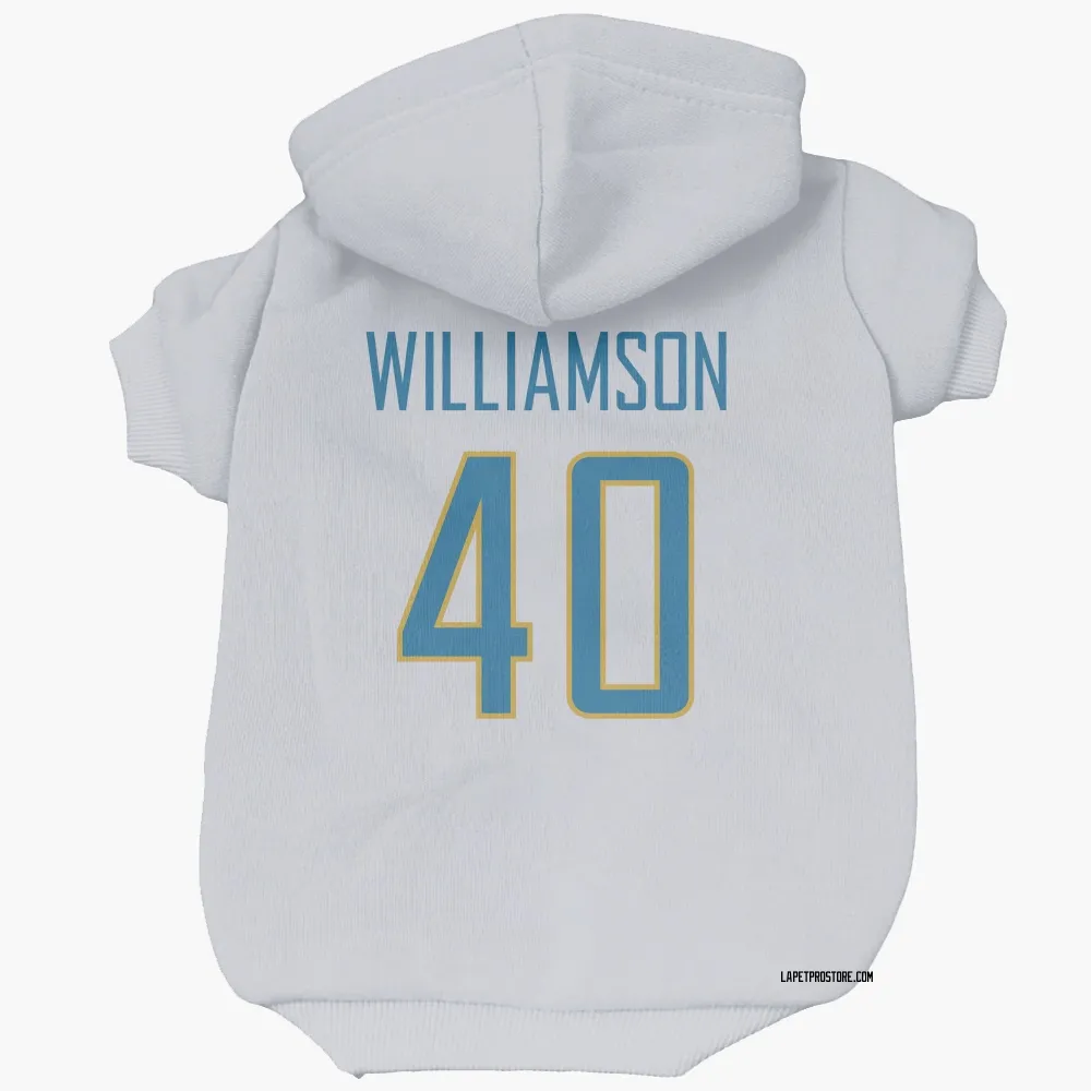 Los Angeles Chargers Kendall Williamson White Pet Hoodie for Dog & Cat
