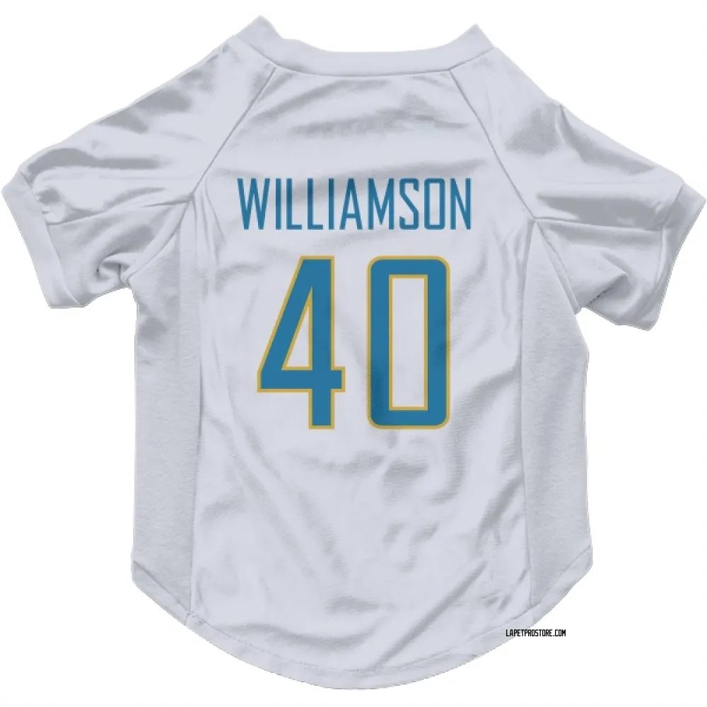 Los Angeles Chargers Kendall Williamson White Pet Jersey for Dog & Cat