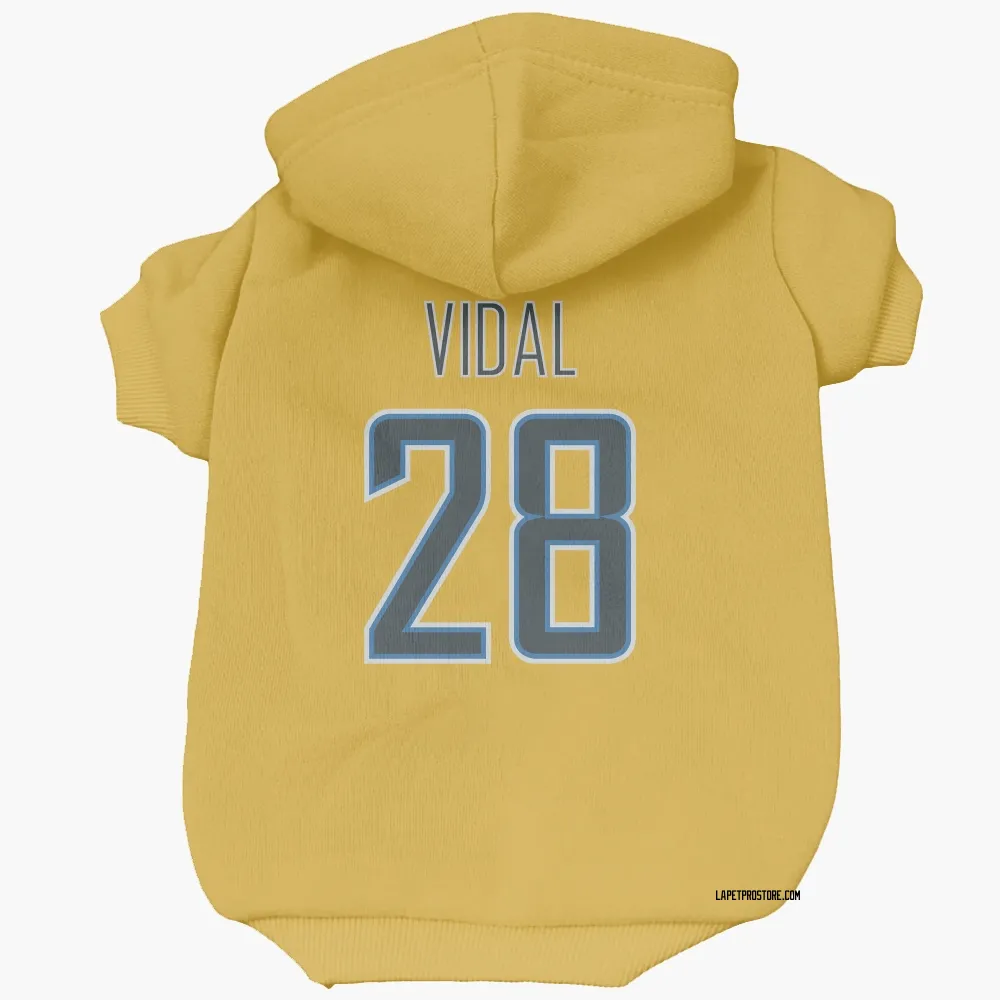 Los Angeles Chargers Kimani Vidal Gold Pet Hoodie for Dog & Cat