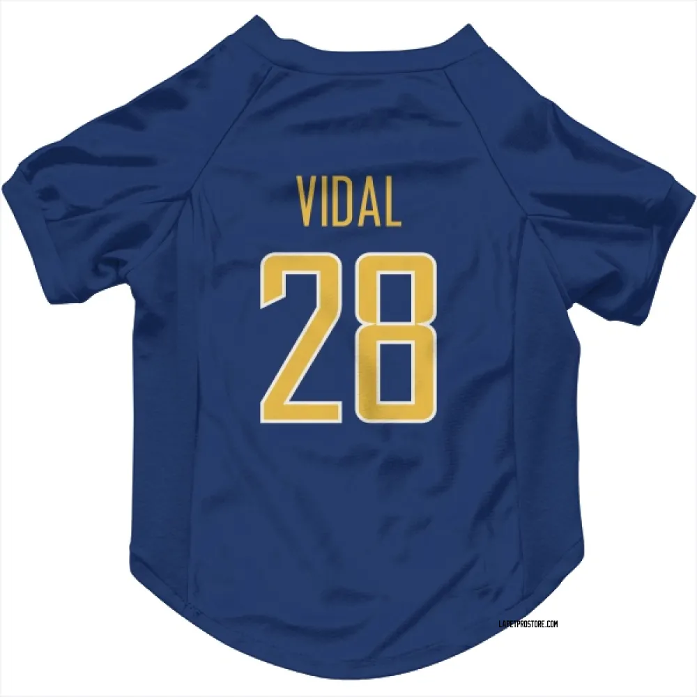 Los Angeles Chargers Kimani Vidal Royal Gold Pet Jersey for Dog & Cat
