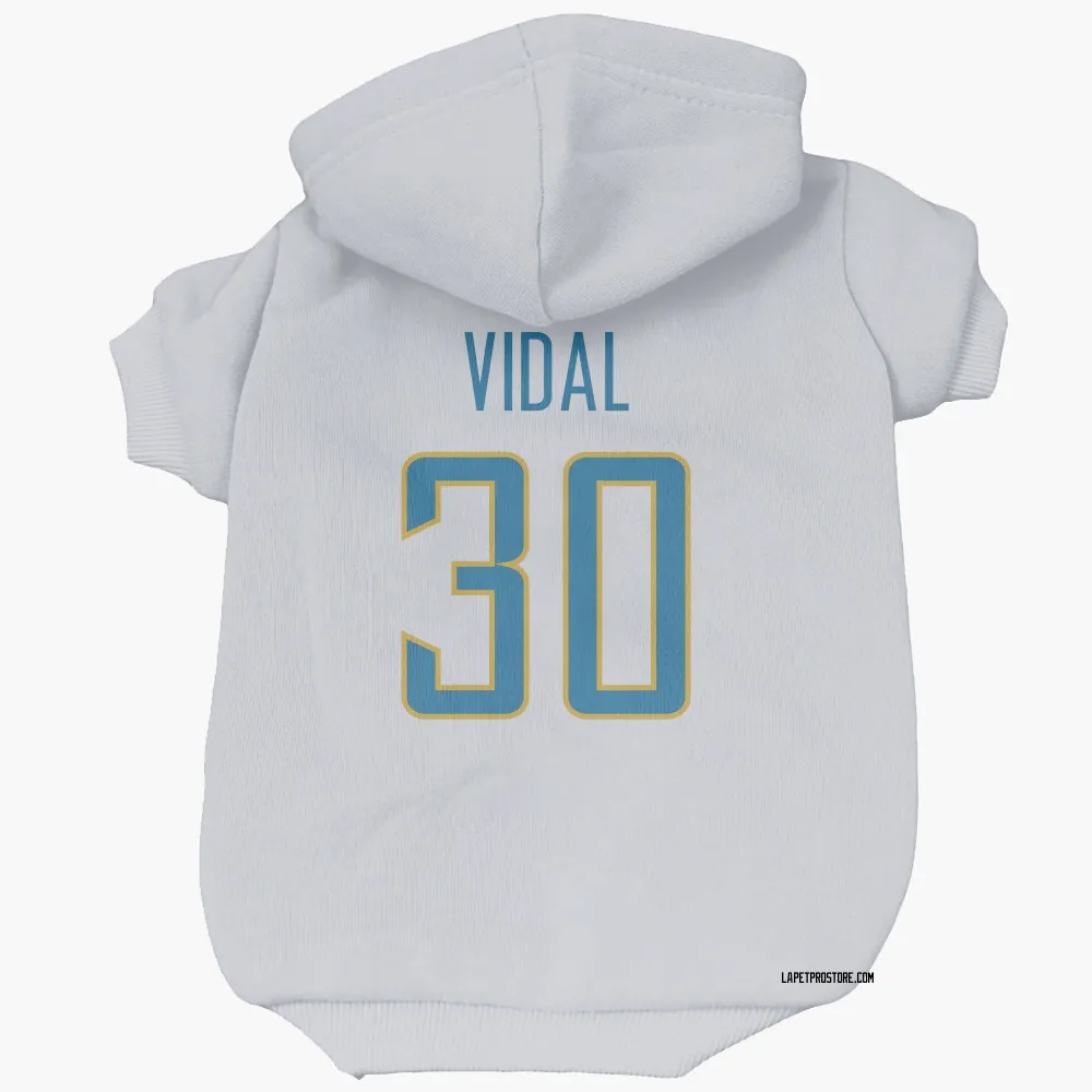 Los Angeles Chargers Kimani Vidal White Pet Hoodie for Dog & Cat