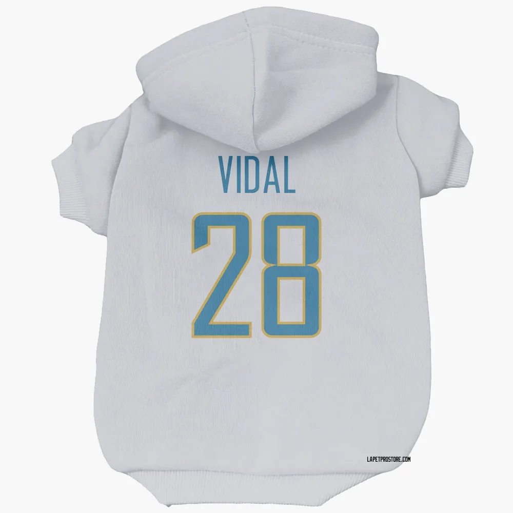 Los Angeles Chargers Kimani Vidal White Pet Hoodie for Dog & Cat