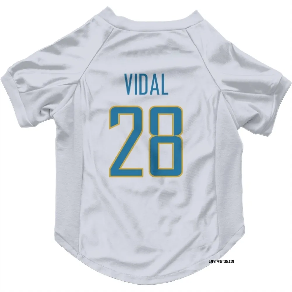 Los Angeles Chargers Kimani Vidal White Pet Jersey for Dog & Cat