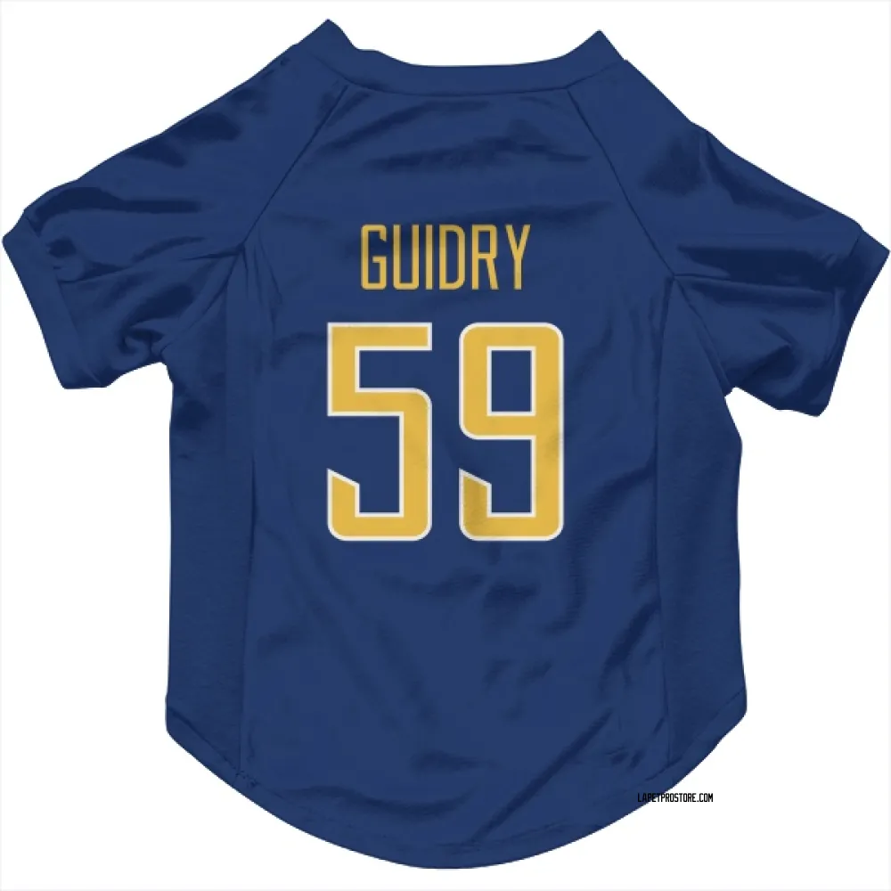Los Angeles Chargers Kylan Guidry Royal Gold Pet Jersey for Dog & Cat